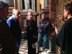 Pippo Franco in visita alla Basilica di San Nicola di Tolentino