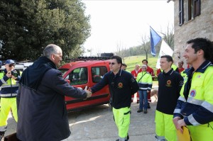 Il Capo della Protezione civile nazionale Prefetto Gabrielli in visita a Cingoli (foto di repertorio)