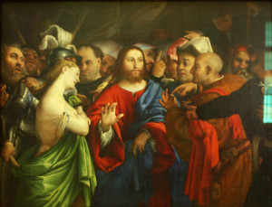 Lorenzo Lotto, Gesù e l'adultera (Louvre)