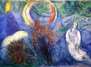 Mosè e il roveto ardente (Marc Chagall)