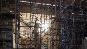 1 Sistema dei ponteggi all'incrocio del transetto e sul presbiterio