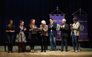 Da sinistra: Alice Notarangelo, Dora Merelli, Fiammetta Casalini, Gabriela Lampa, David Taglioni, Giulio Starnoni e Luca Mengoni
(foto Alfredo Tabocchini)