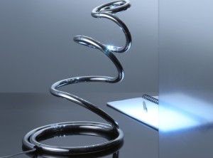 La celebre «PizzaKobra», lampada da tavolo disegnata da Ron Arad per iGuzzini