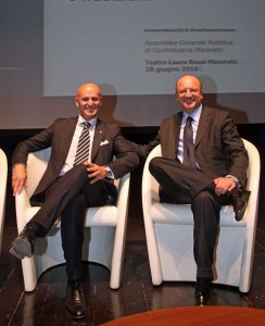 Gianluca Pesarini, presidente di Confindustria Macerata, e Vincenzo Boccia