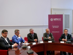 Un momento della presentazione del convegno con, da sinistra, Piccioni, Ventrone, Pongetti, Cammarano e Carotenuto