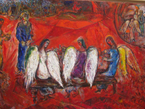 Chagall Marc Chagall, Abramo e i tre angeli