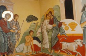 Parabola del figliol prodigo, Orlando P., 1998 - affresco