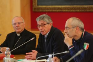 galantinoprotezionecivileroma28nov2016_05 Da sinistra, Mons. Galantino, Errani e Curcio