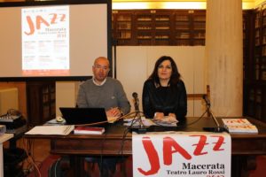 Daniele Massimi e Stefania Monteverde durante la presentazione del programma di Macerata Jazz 2017