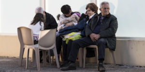 Terremotati del centro Italia a Porto Sant'Elpidio al centro turistico Holiday ora adibito all'accoglienza dei terremotati sfollati
(foto Ansa/Massimo Percossi)