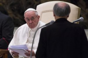 Papa Francesco: Udienza ai fedeli delle zone terremotate del Centro Italia (foto LaPresse/ Stefano Costantino)