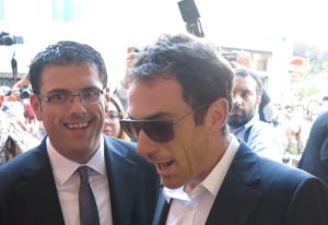 Il sindaco Francesco Fiordomo ed Elio Germano