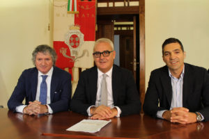 Da sinistra, Pezzanesi, Carancini e Acquaroli