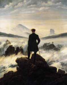 "Il viandante sul mare di nebbia" di Caspar David Friedrich