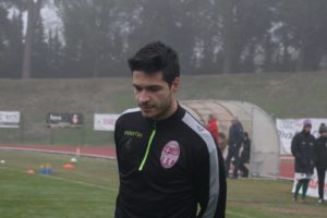 Marco Campana, capitano della Maceratese, al secondo gol consecutivo.